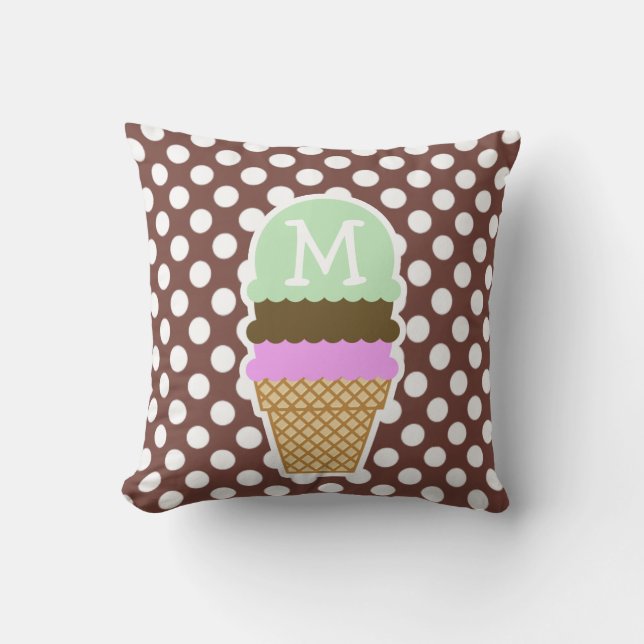 Bole Brown Polka dots; Ice Cream Kudde (Framsida)