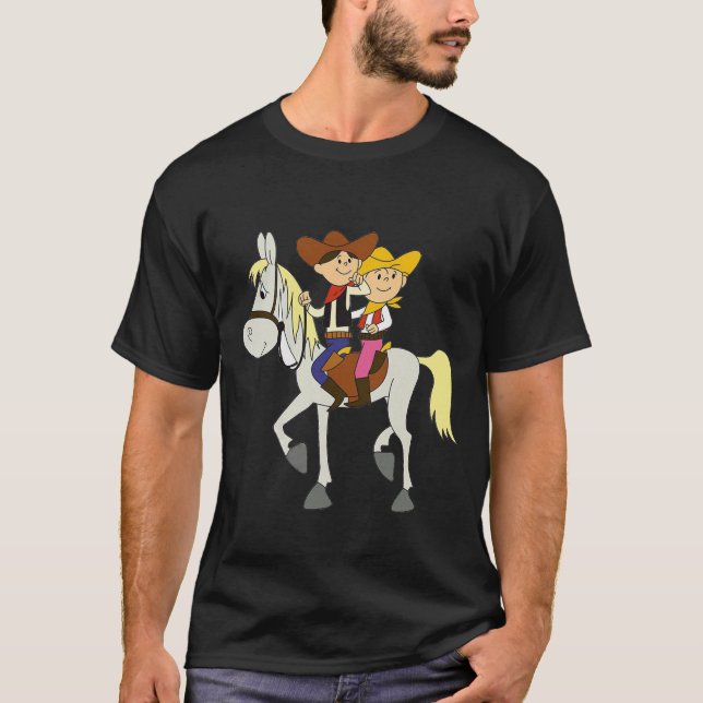 Bolek I Lolek Cowboys TECKNAD MEME ANIME T Shirt (Framsida)