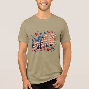 "Bolely America" - Vintage Patriotic Starburst Des T Shirt