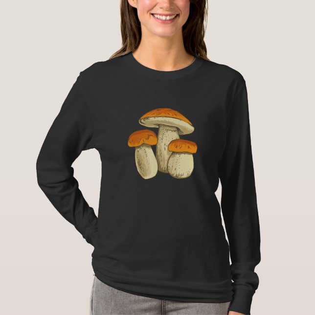 Boletus MushRums Collating Mushroom Pickers T Shirt (Framsida)