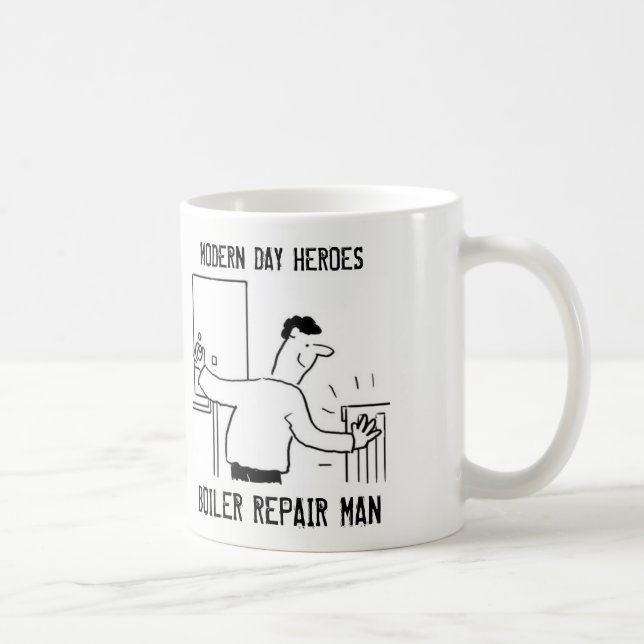 Bolier Repair Man. Heating Ingenjör Gift Kaffemugg (Höger)