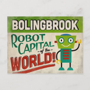 Bolingbrook Illinois Robot - Funny Vintage Vykort