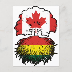 Bolivia Bolivia Canadian Canada Träd Roots Flagga Vykort