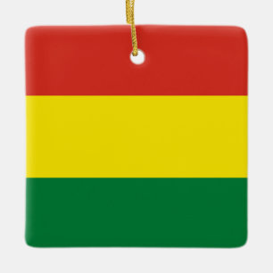 Bolivia (Bolivia) Flagga Julgransprydnad Keramik