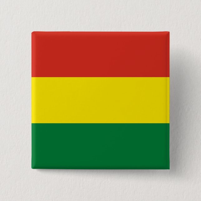 Bolivia (Bolivia) Flagga Knapp (Framsida)
