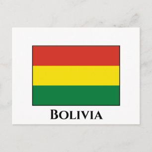 Bolivia (Bolivia) Flagga Vykort