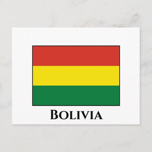 Bolivia (Bolivia) Flagga Vykort (Framsida)