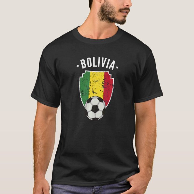 Bolivia - boliviansk fotboll Flagga T Shirt (Framsida)