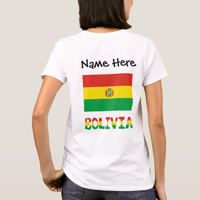 Bolivia Bolivias Flagga Personlig T Shirt (Baksida)