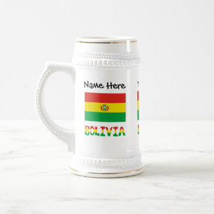 Bolivia Bolivias Flagga Personlig Text Sejdel