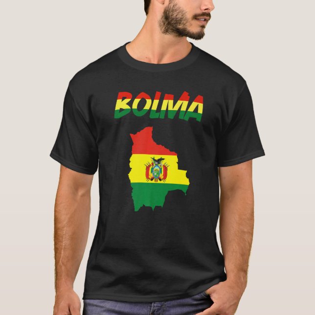 Bolivia Country Map Flag Bolivia Bolivian Flag Sou T Shirt (Framsida)