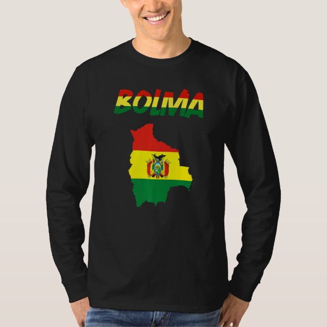 Bolivia Country Map Flag Bolivia Bolivian Flag Sou T Shirt (Framsida)