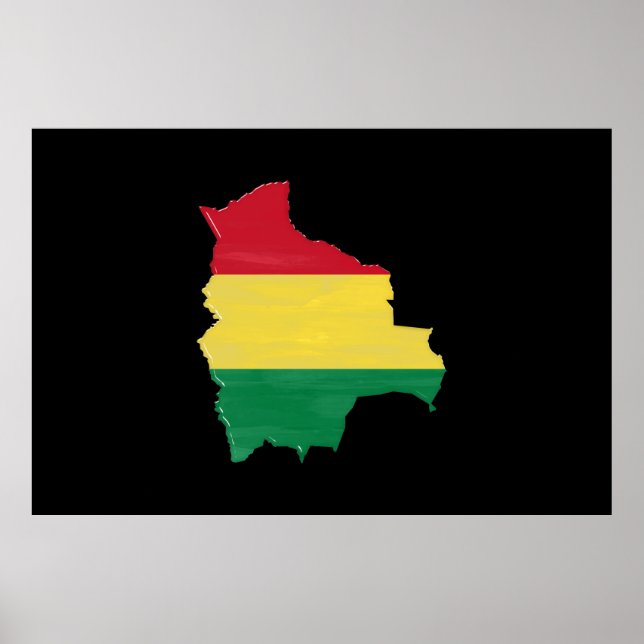 Bolivia flag and map poster (Framsidan)