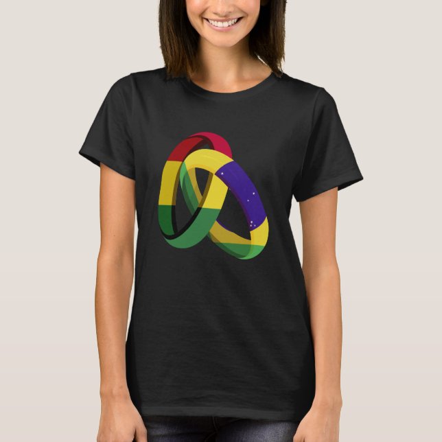 Bolivia Flag Brazil Grown Ring Marriage Wedding T Shirt (Framsida)
