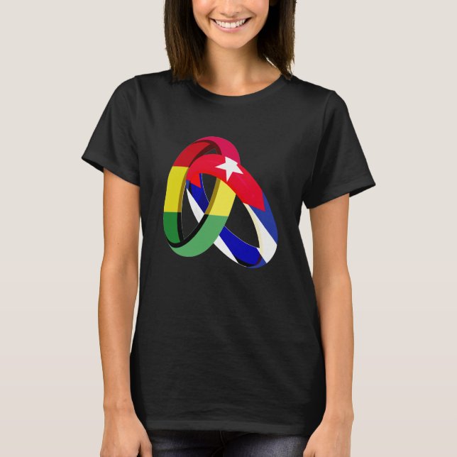 Bolivia Flag Cuba Grown Ring Marriage Wedding T Shirt (Framsida)