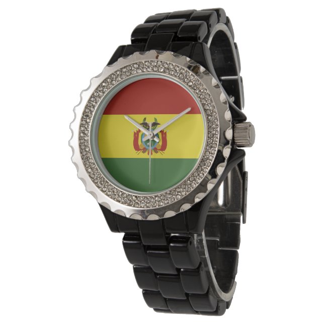 Bolivia flagga armbandsur (Vinklad)