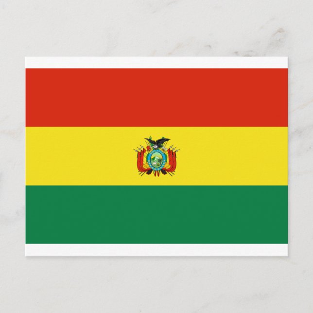 Bolivia Flagga BO Vykort (Framsida)