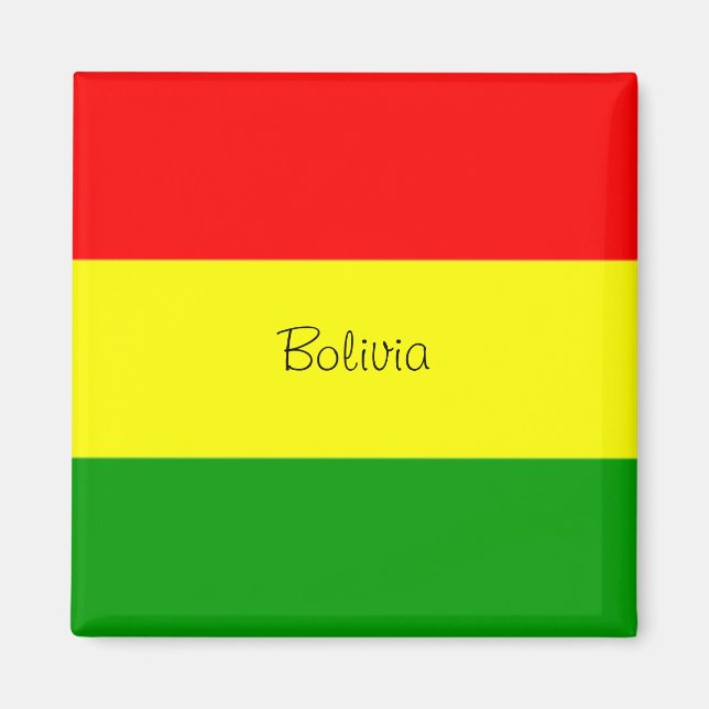 Bolivia: Flagga Bolivia, kylmagnet Magnet (Framsidan)