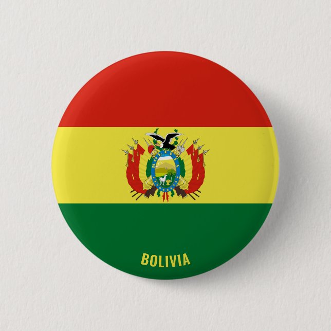Bolivia Flagga Charming Patriotic Knapp (Framsida)