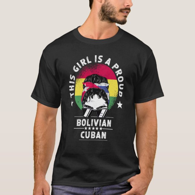 Bolivia Flagga Cuba Grown Women Girl Citizen Pride T Shirt (Framsida)