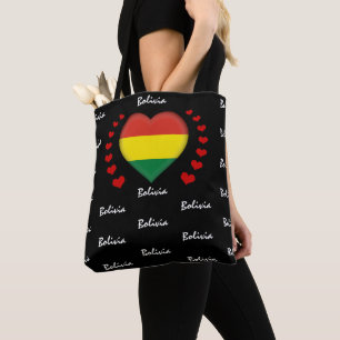 Bolivia Flagga & Heart Bolivianska mode/idrott Tygkasse
