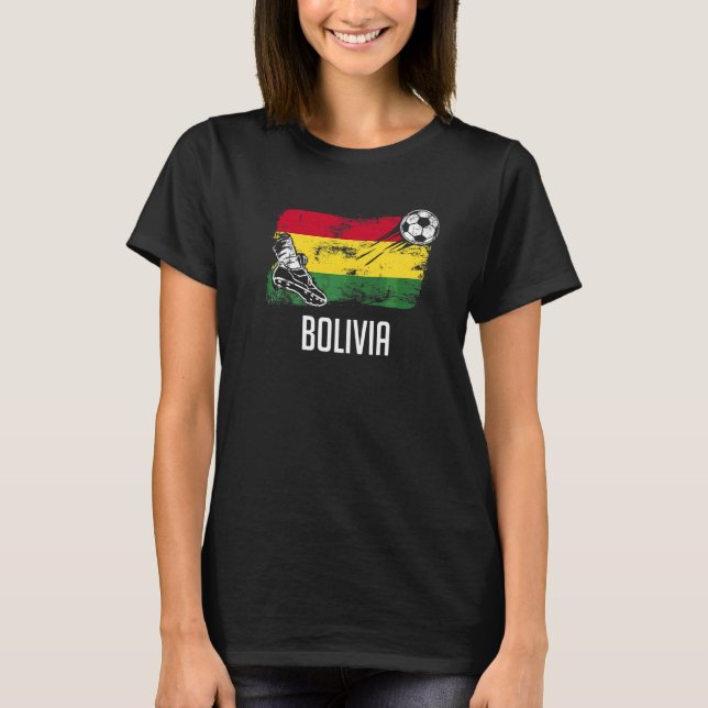 Bolivia Flagga Jersey Bolivias fotbollslag Bolivia T Shirt (Framsida)