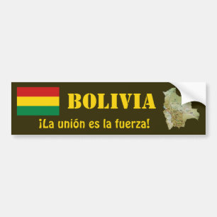 Bolivia Flagga + Karta Bildäckslapp Bildekal