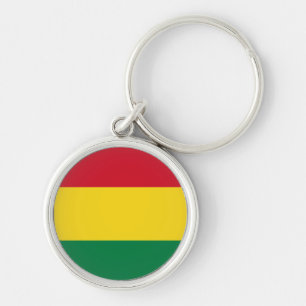 Bolivia Flagga Keychain Rund Silverfärgad Nyckelring