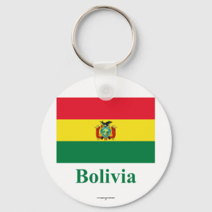 Bolivia Flagga med Namn Nyckelring