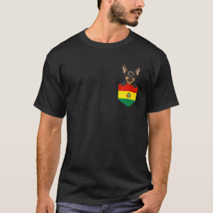 Bolivia Flagga Miniature Pinscher Hund In Pocket T Shirt