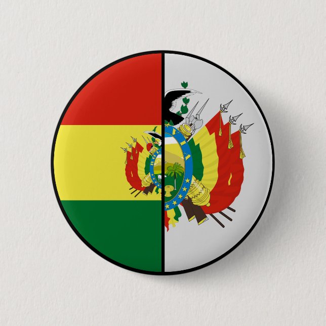 Bolivia Flagga och Jacka av Arm Patriotic Button Knapp (Framsida)