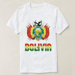 Bolivia Flagga och Jacka av Arm Patriotic T Shirt