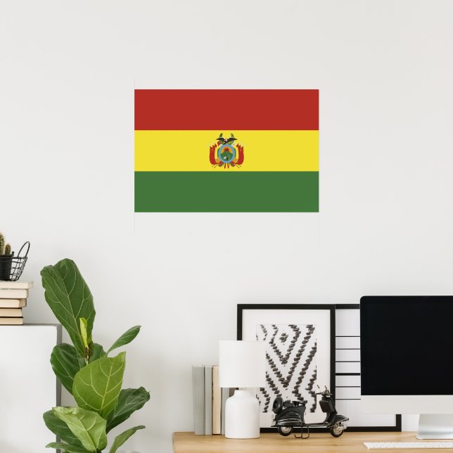 Bolivia flagga poster (Hemmakontoret)