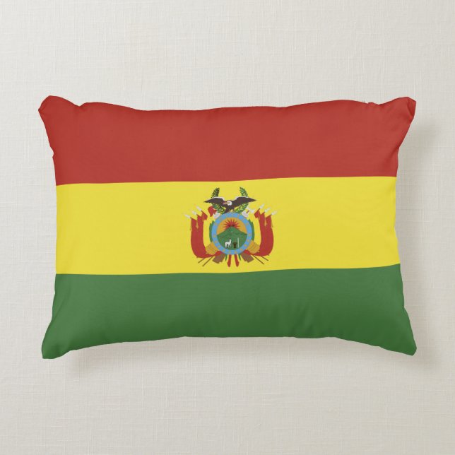 Bolivia flagga prydnadskudde (Framsidan)