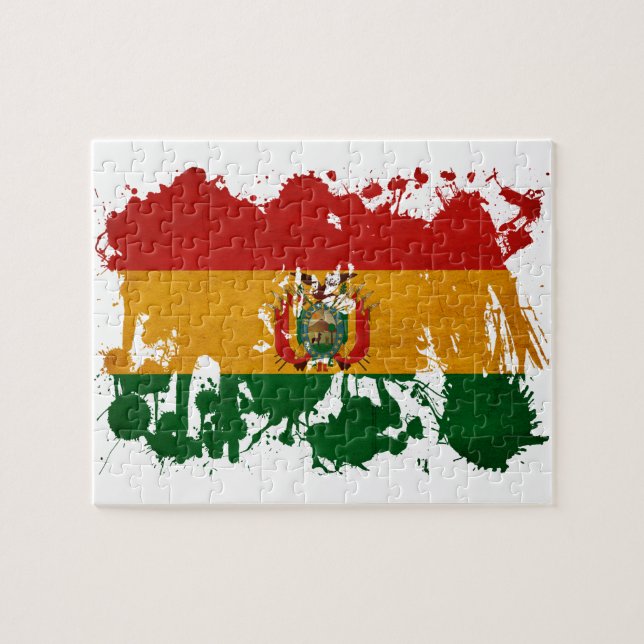 Bolivia flagga pussel (Horisontell)