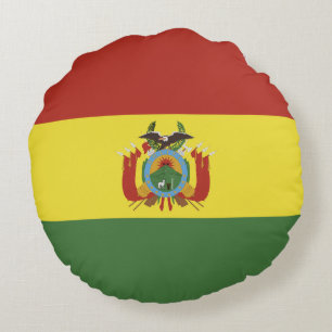 Bolivia flagga rund kudde
