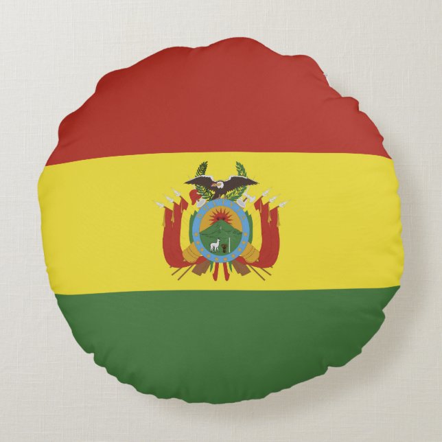 Bolivia flagga rund kudde (Baksidan)