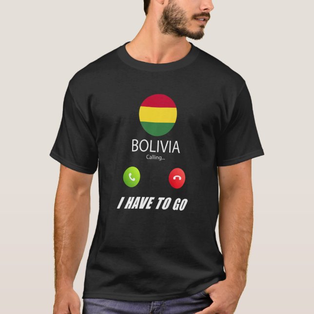 Bolivia Flagga Souvenir Bolivia ringer upp T Shirt (Framsida)