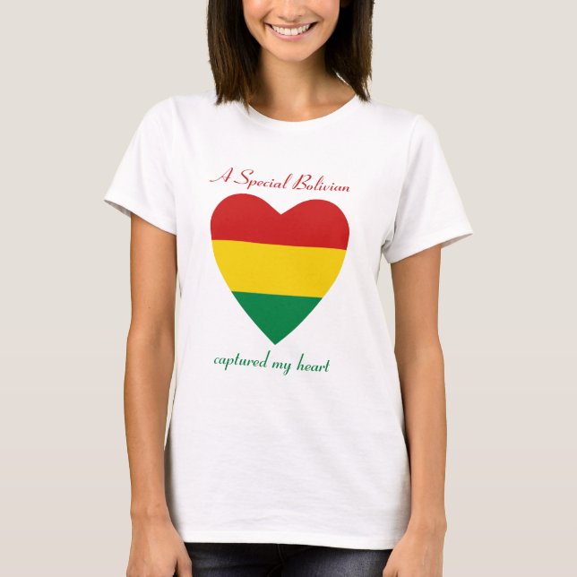Bolivia Flagga Sweetheart T-Shirt (Framsida)