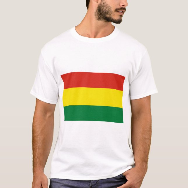 Bolivia Flagga T Shirt (Framsida)