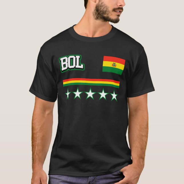 Bolivia flagga tee shirt (Framsida)