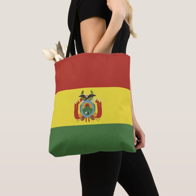 Bolivia flagga tygkasse (Närbild)