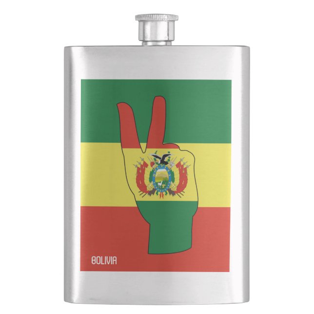 Bolivia Flagga Victory Sign Patriotic Fickplunta (Framsidan)