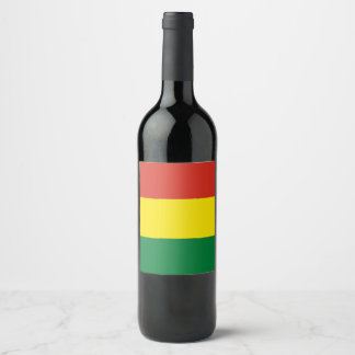 Bolivia Flagga Vinflaska Etikett