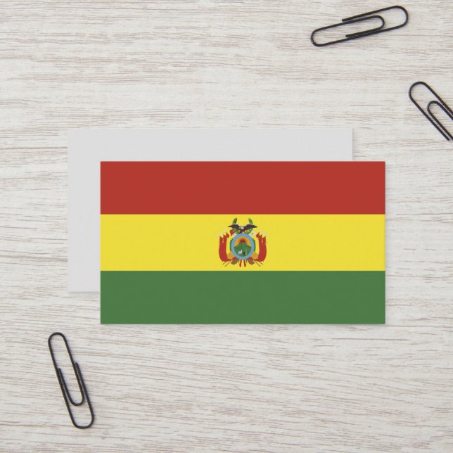 Bolivia flagga visitkort (Fram/Back In Situ)