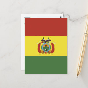 Bolivia flagga vykort