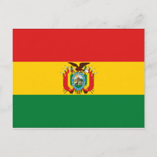 Bolivia Flagga Vykort
