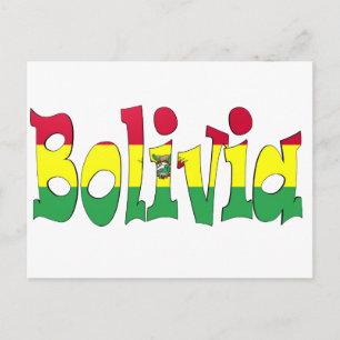 Bolivia flagga vykort