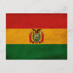 Bolivia Flagga Vykort