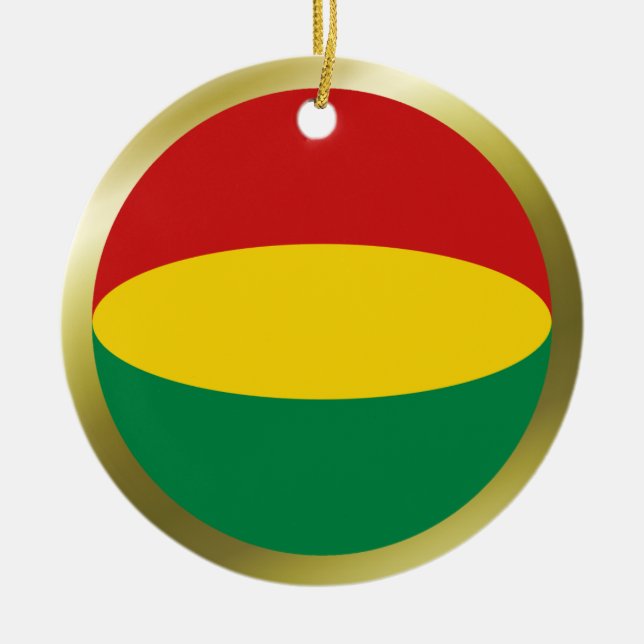 Bolivia flaggprydnad julgransprydnad keramik (Framsidan)